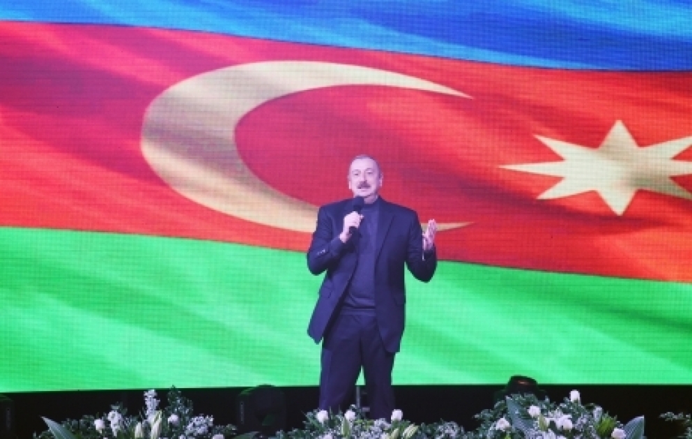 Concert dedicated to Ilham Aliyev`s landslide victory in presidential election was held in Baku VIDEO