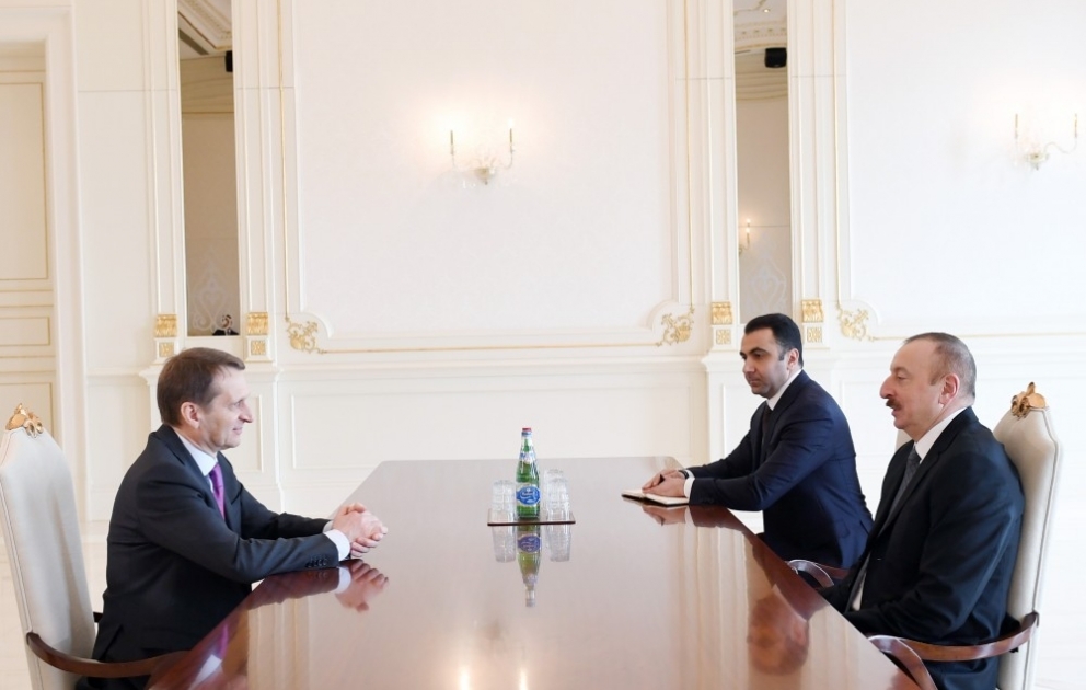 Präsident Ilham Aliyev empfängt Chef des russischen Auslandsgeheimdienstes VIDEO