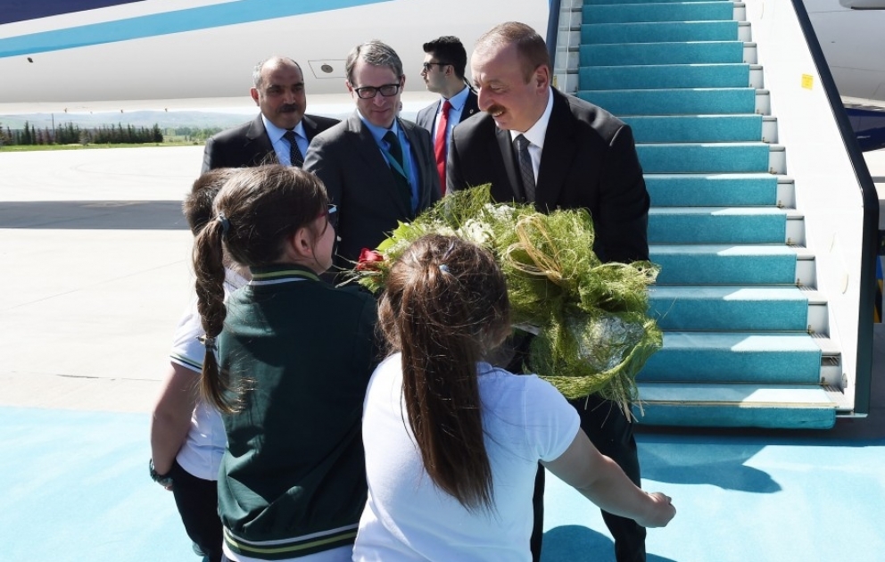 President Ilham Aliyev arrived in Turkey on an official visit VIDEO