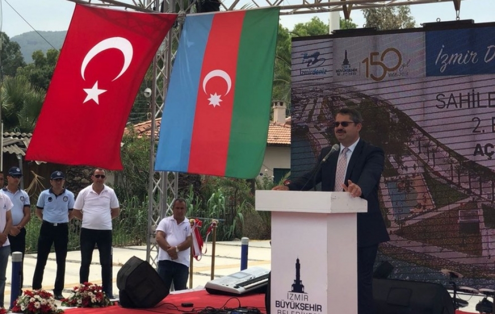 Türkiyənin İzmir şəhərində Bakı Parkının açılışı olub VİDEO