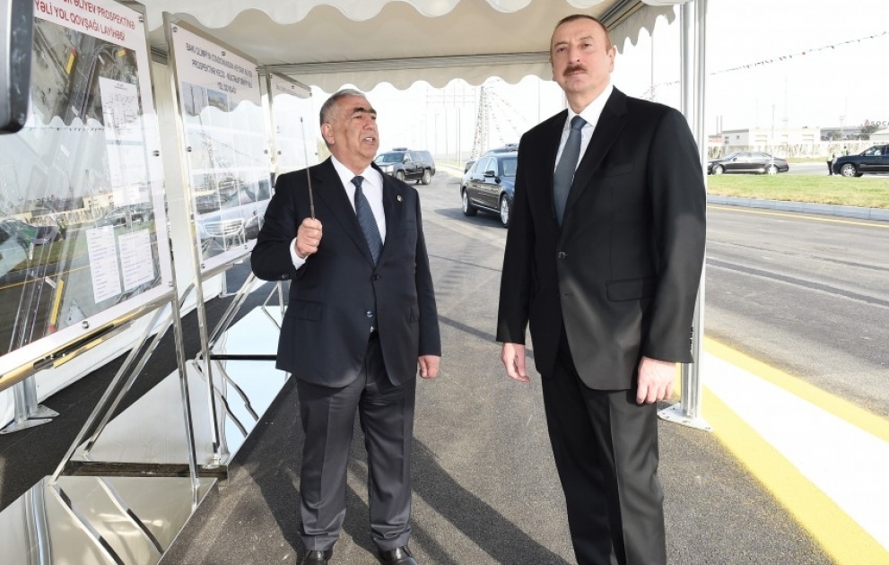 Inauguration du tunnel routier reliant le Stade olympique de Bakou à l’avenue H. Aliyev  Le président Ilham Aliyev présent à la cérémonie inaugurale VIDEO