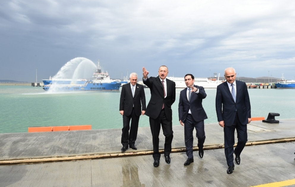 President Ilham Aliyev attended opening of Baku International Sea Trade Port Complex VIDEO
