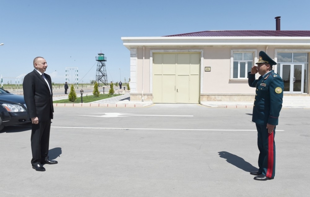 President Ilham Aliyev viewed State Border Service`s border guard in Nakhchivan city Garachug administrative district VIDEO