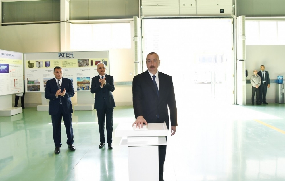 Prezident İlham Əliyev Bakıda yüksəkgərginlikli avadanlıqlar zavodunun açılışında iştirak edib YENİLƏNİB VİDEO