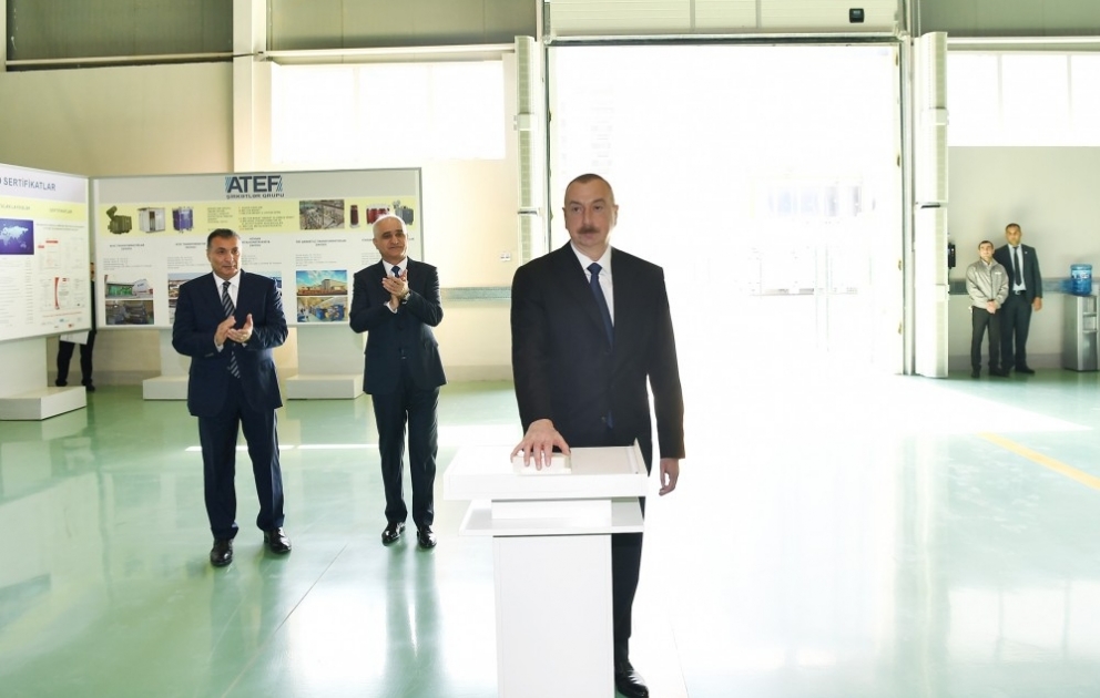 Президент Ильхам Алиев принял участие в открытии завода высоковольтного оборудования в Баку ОБНОВЛЕНО ВИДЕО