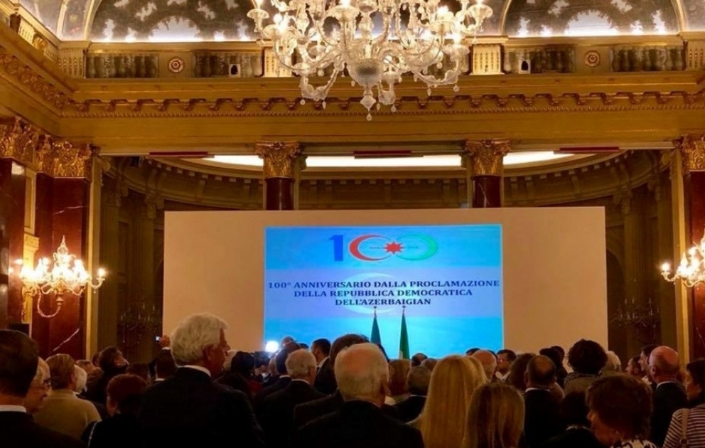 Azərbaycan Xalq Cümhuriyyətinin 100 illiyi münasibətilə Romada rəsmi qəbul təşkil edilib  VİDEO