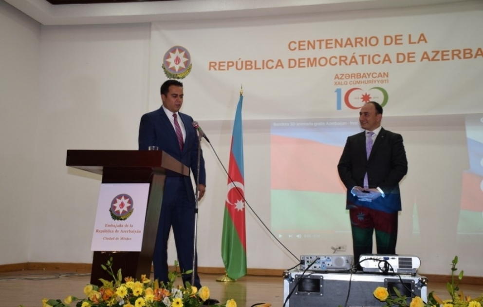 Azərbaycan Xalq Cümhuriyyətinin 100 illiyi Meksikada təntənəli şəkildə qeyd edilib VİDEO