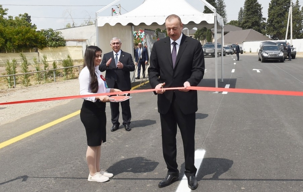 President Ilham Aliyev opened Dalimammadli-Muzdurlar-Girigli highway in Goranboy VIDEO