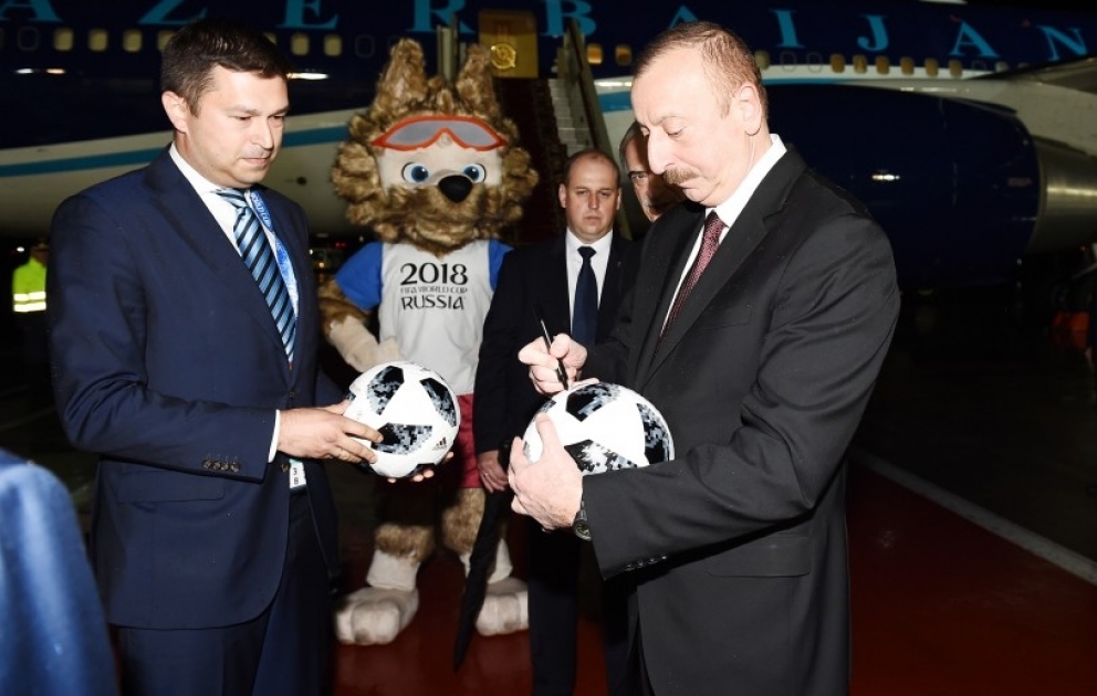 President Ilham Aliyev arrived in Russia for working visit VIDEO