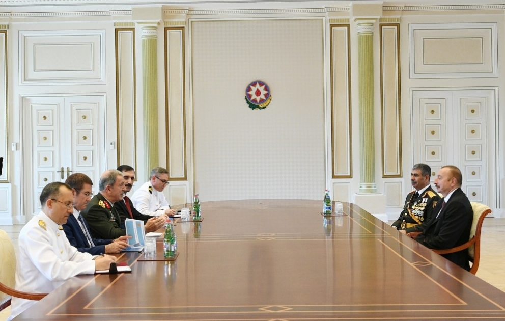 President Ilham Aliyev received Turkish chief of General Staff and national defense minister VIDEO