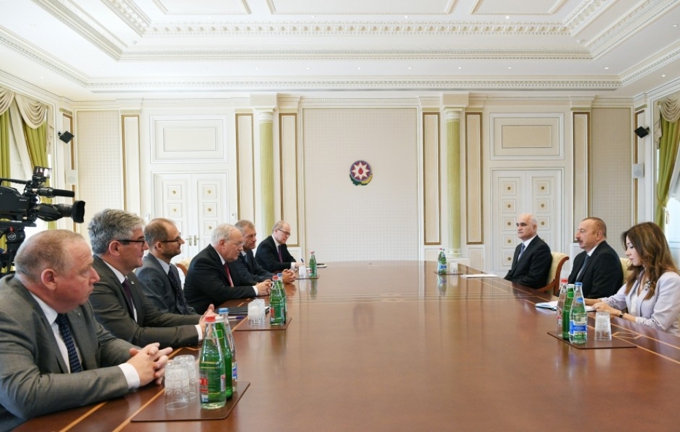 President Ilham Aliyev received delegation led by head of Swiss Federal Department of Economic Affairs, Education and Research VIDEO