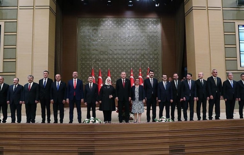 Prezident Rəcəb Tayyib Ərdoğan yeni hökumətin tərkibini təqdim edib VİDEO