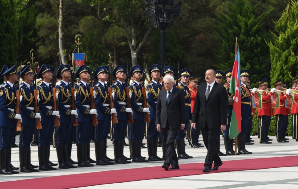 Official welcome ceremony was held for Italian President Sergio Mattarella VIDEO
