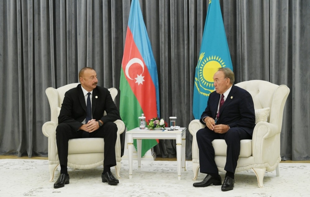 President Ilham Aliyev met with Kazakh President Nursultan Nazarbayev in Aktau VIDEO