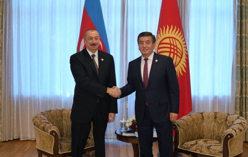President Ilham Aliyev met with Kyrgyz President Sooranbai Jeenbekov VIDEO