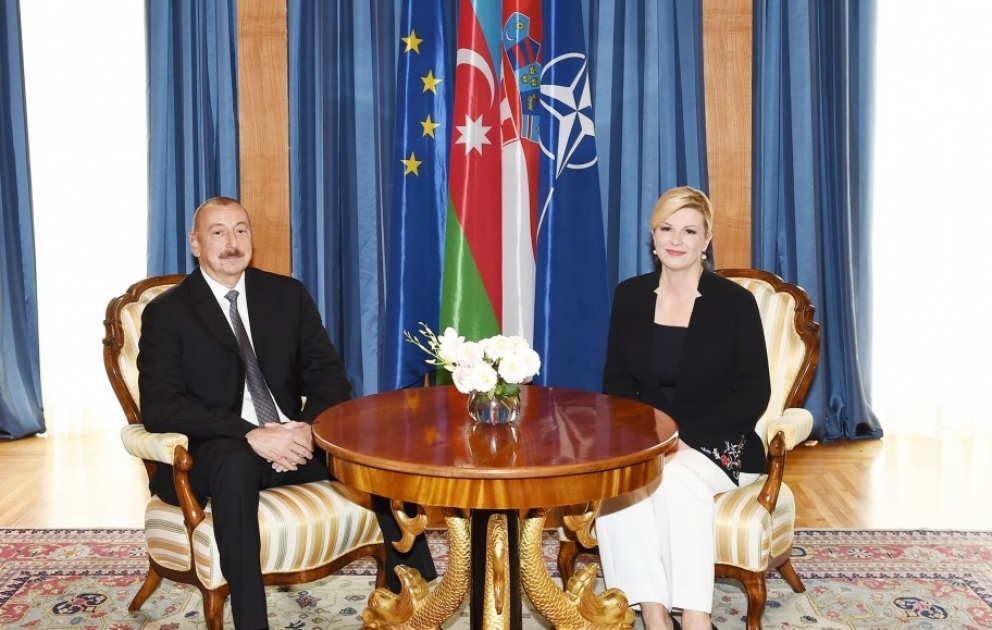 Azerbaijani, Croatian presidents held one-on-one meeting VIDEO
