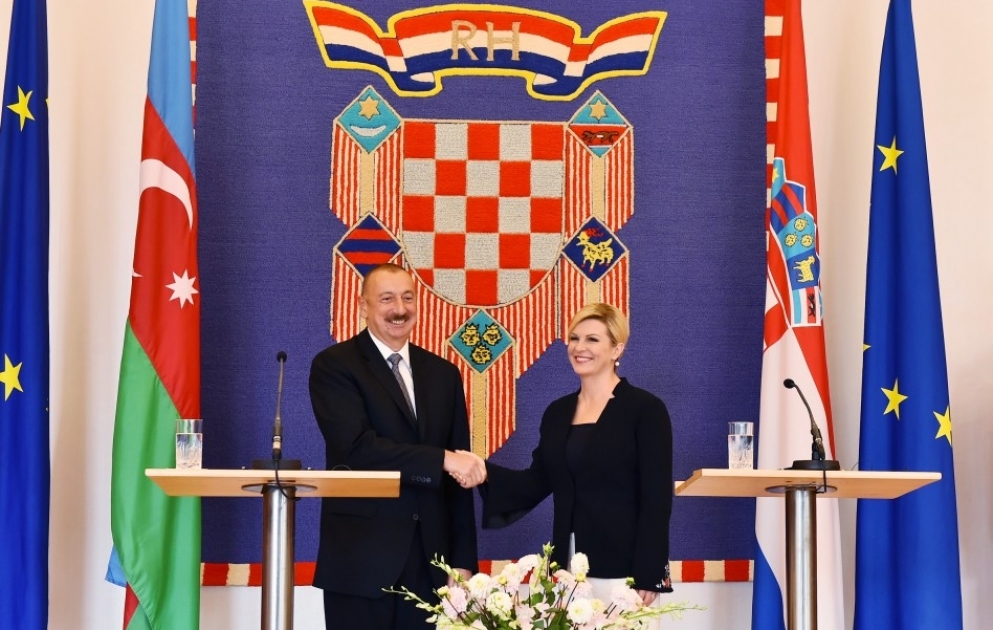 Azerbaijani and Croatian presidents made press statements VIDEO