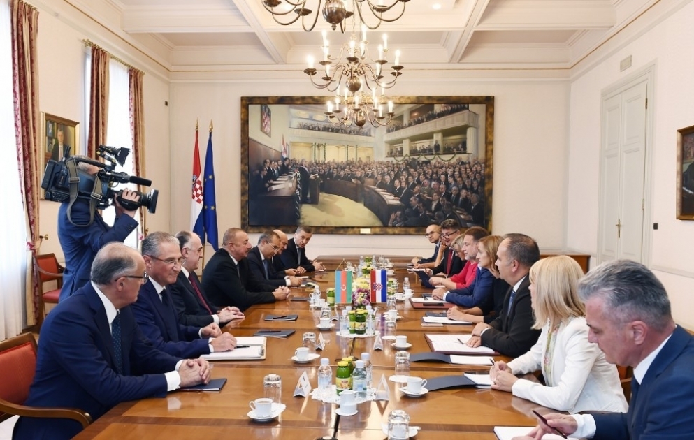 President Ilham Aliyev met with Speaker of Croatian Parliament Gordan Jandrokovic VIDEO