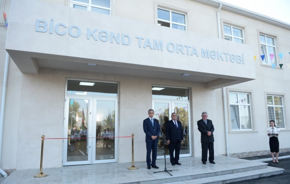 Ağsunun Bico kəndində Heydər Əliyev Fondu tərəfindən inşa olunan yeni məktəb binası istifadəyə verilib VİDEO