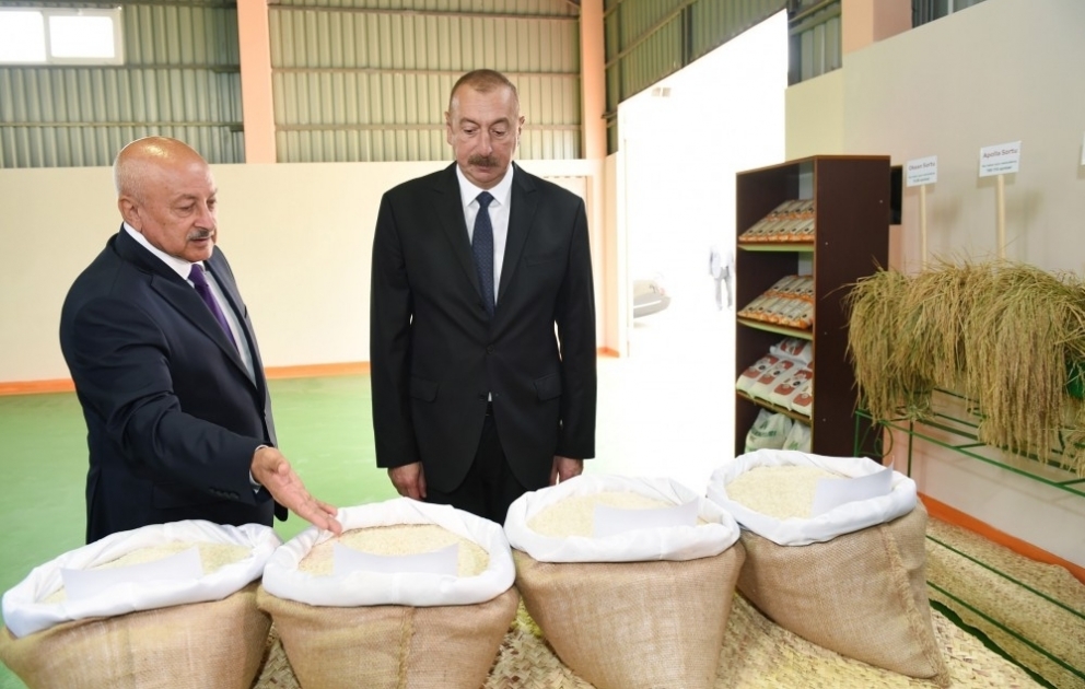 President Ilham Aliyev attended opening of Masalli-Nematlari LLC`s rice plant VIDEO