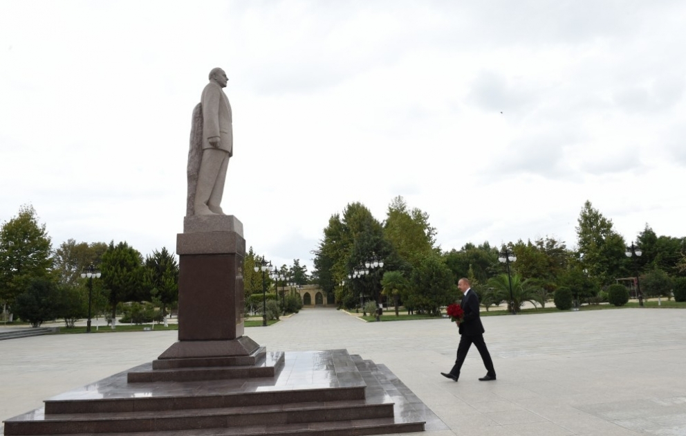 Präsident Ilham Aliyev im Rayon Masalli eingetroffen VIDEO