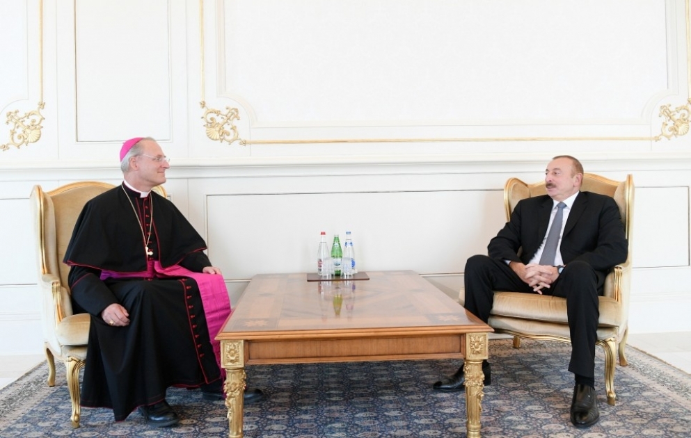 President Ilham Aliyev received credentials of Vatican`s Apostolic Nuncio VIDEO