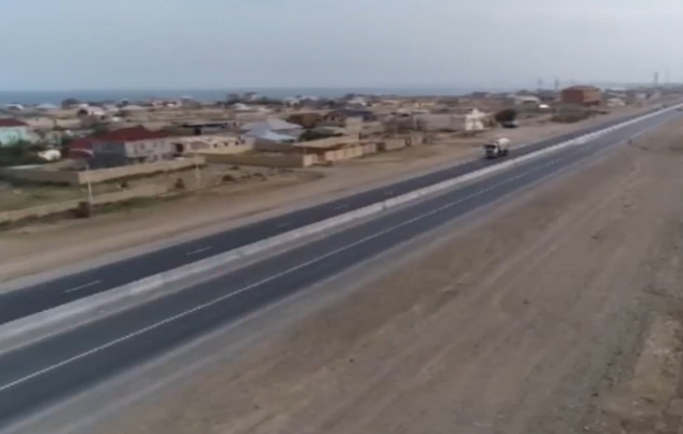 President Ilham Aliyev viewed construction progress at Baku-Guba-Russia state border highway VIDEO