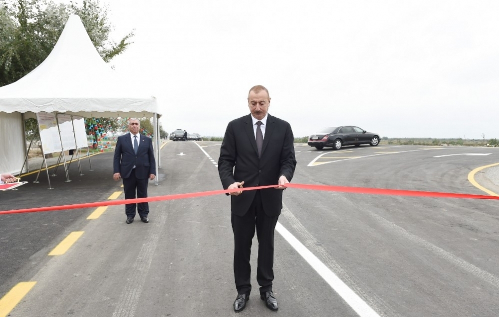 Prezident İlham Əliyev İmişli-Otuziki-Qaraqaşlı avtomobil yolunun açılışında iştirak edib YENİLƏNİB VİDEO