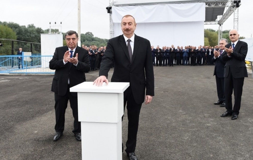 Ouverture d’un nouveau canal de la rivière Araz à Imichli  La cérémonie a été marquée par la présence du président Ilham Aliyev VIDEO