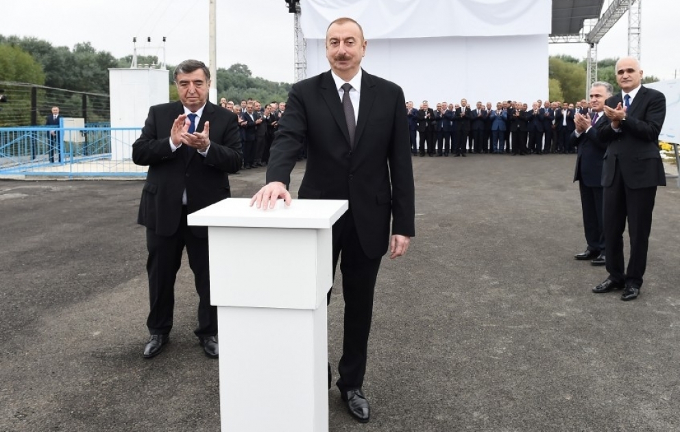 President Ilham Aliyev inaugurated distributary channel of Araz River in Imishli VIDEO