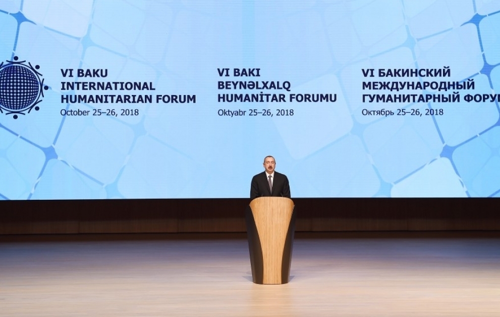 Bakıda VI Beynəlxalq Humanitar Forum işə başlayıb  Azərbaycan Prezidenti İlham Əliyev Forumun rəsmi açılış mərasimində iştirak edib YENİLƏNİB 2 VİDEO