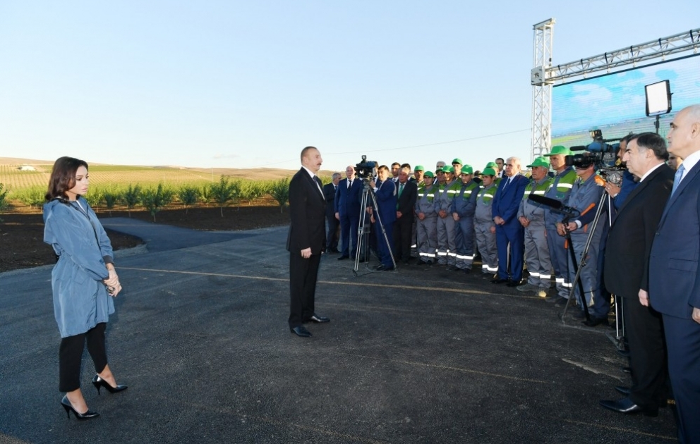 Le président Ilham Aliyev participe à l'inauguration du Parc agricole de Gakh de la SARL « Ulu Aqro » VIDEO