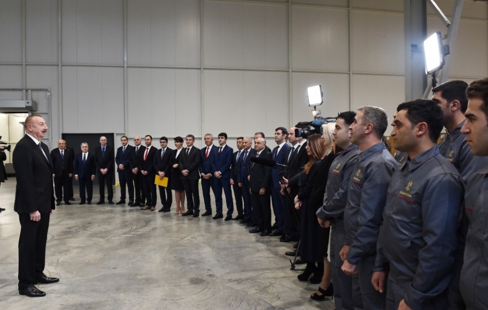 President Ilham Aliyev launched tobacco factory in Sumgayit Chemical Industrial Park VIDEO