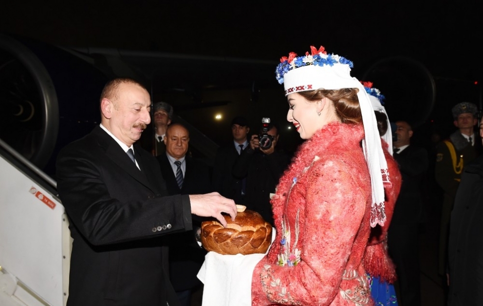 President Ilham Aliyev arrived in Belarus for official visit VIDEO