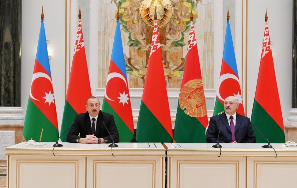 Президенты Азербайджана и Беларуси выступили с заявлениями для печати  ОБНОВЛЕНО ВИДЕО