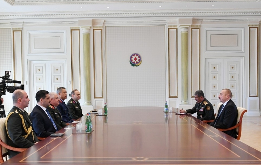 Президент Ильхам Алиев принял делегацию под руководством начальника Генерального штаба Вооруженных сил Турции ВИДЕО