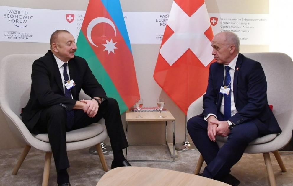Azərbaycan Prezidenti İlham Əliyevin və İsveçrə Prezidenti Ueli Maurerin görüşü olub YENİLƏNİB VİDEO