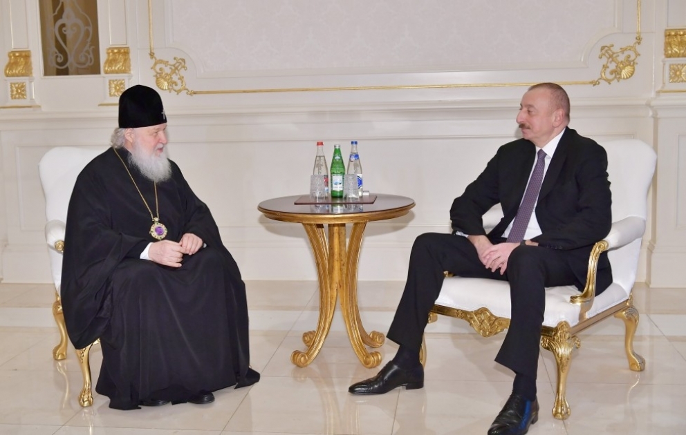 President Ilham Aliyev met with Patriarch Kirill of Moscow and All Russia VIDEO