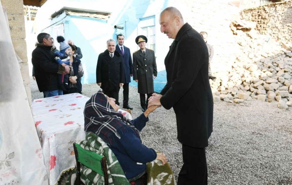 President Ilham Aliyev visited quake-hit Shamakhi VIDEO