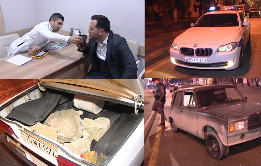 Yol polisi gecə saatlarında qayda pozan sürücülərə qarşı profilaktik tədbir keçirib VİDEO