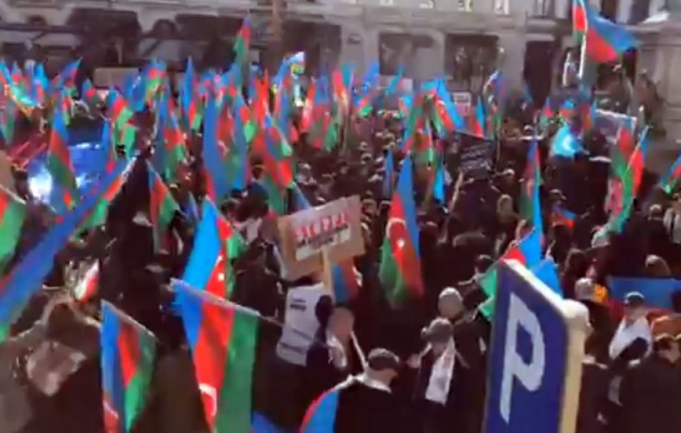 Brüsseldə izdihamlı ümumavropa Qarabağ mitinqi keçirilir VİDEO