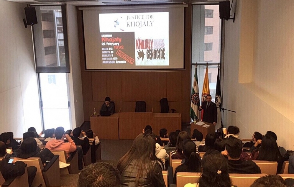 Kolumbiyanın ən qədim universitetində Xocalı soyqırımına dair mühazirə oxunub VİDEO