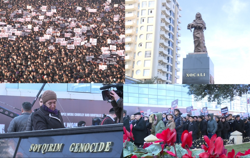 Xocalı soyqırımının ildönümü ilə əlaqədar on minlərlə insan “Ana harayı” abidəsini ziyarət edir VİDEO