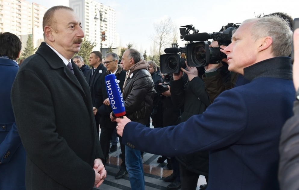 Президент Ильхам Алиев дал интервью корреспонденту телеканала "Россия-24" ВИДЕО