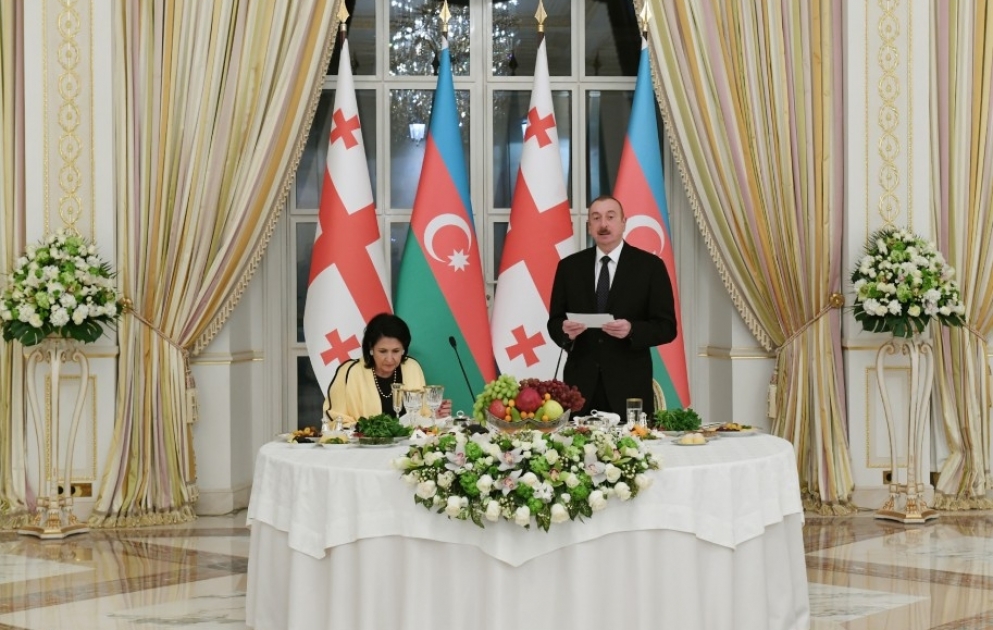 President Ilham Aliyev hosted official reception in honor of Georgian President Salome Zourabichvili VIDEO