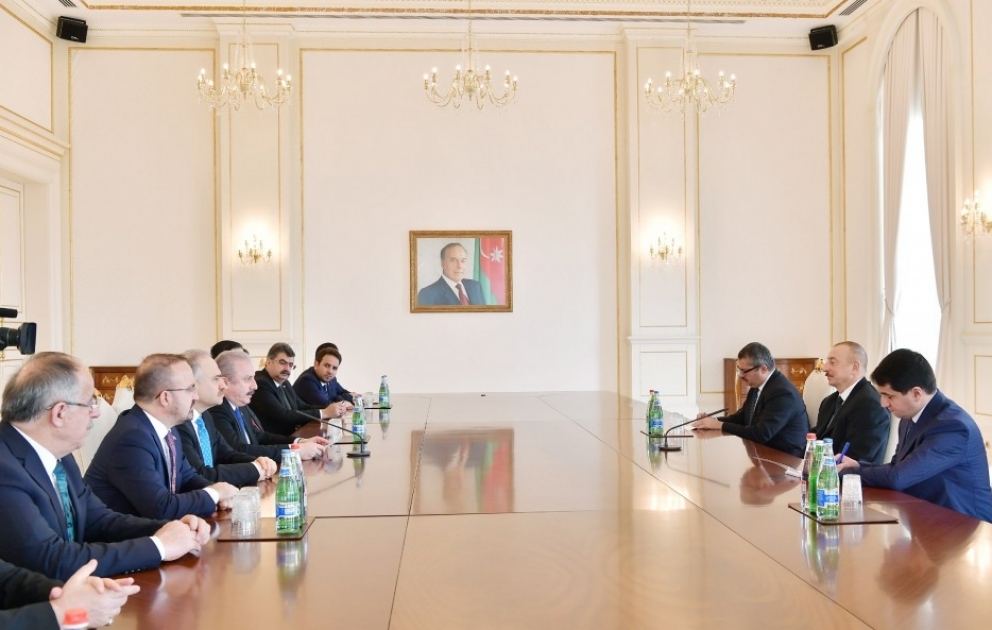 President Ilham Aliyev received delegation led by Speaker of Grand National Assembly of Turkey VIDEO