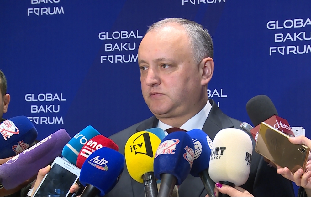 Prezident İqor Dodon: Moldova ilə Azərbaycan arasında çox yaxşı münasibətlər mövcuddur VİDEO