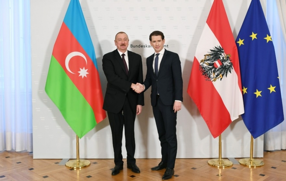 President Ilham Aliyev met with Austrian Federal Chancellor Sebastian Kurz in Vienna VIDEO