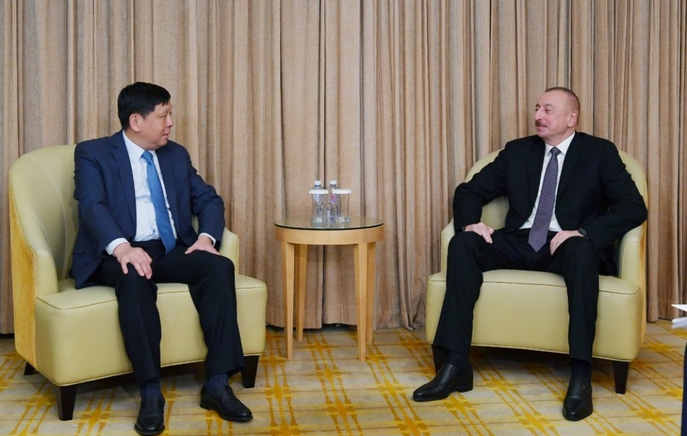 Entretien du président azerbaïdjanais avec le directeur général du groupe CETC VIDEO
