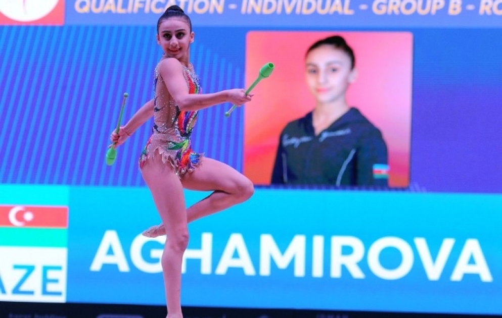 Bədii gimnastika üzrə dünya kuboku turnirində gərgin idman mübarizəsi davam edir VİDEO
